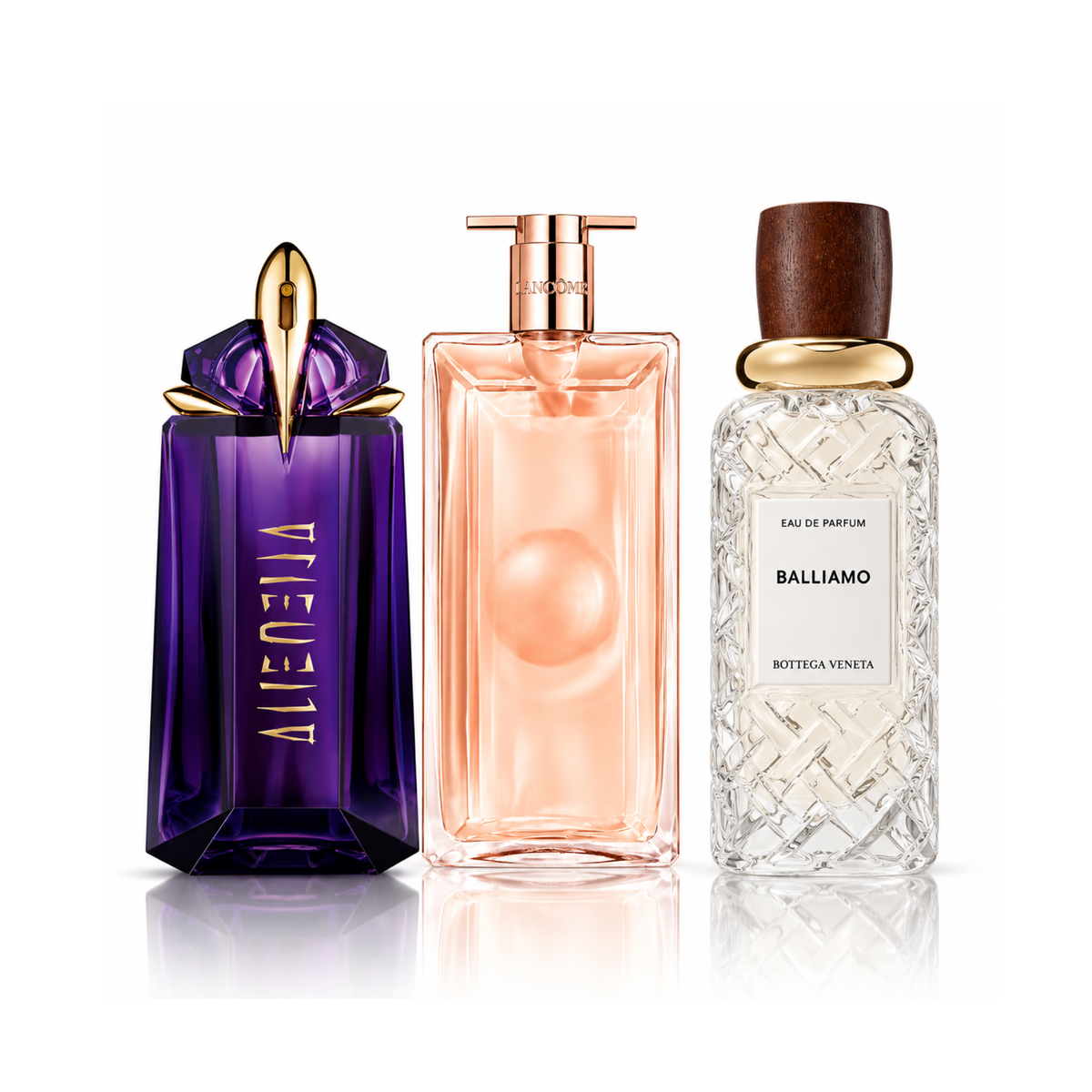 Sada 3 parfumov | Alien Mugler Eau de Parfum – 90 ml | Idôle Lancôme Eau de Parfum – 100 ml | Balliamo Bottega Veneta Eau de Parfum – 100 ml